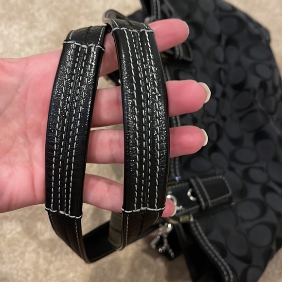 COACH black signature handbag, gently used - Picture 9 of 9